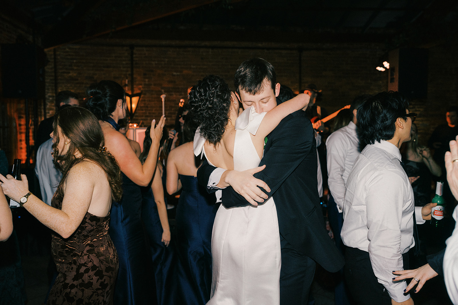 Bride and groom on the dance floor at The Blacksmith Shop in Macon, GA